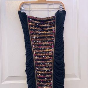 Bebe mini strapless sequin dress